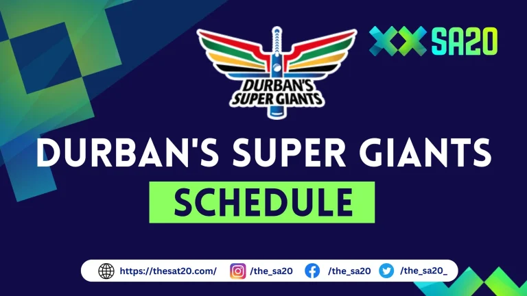 Durban's Super Giants schedule