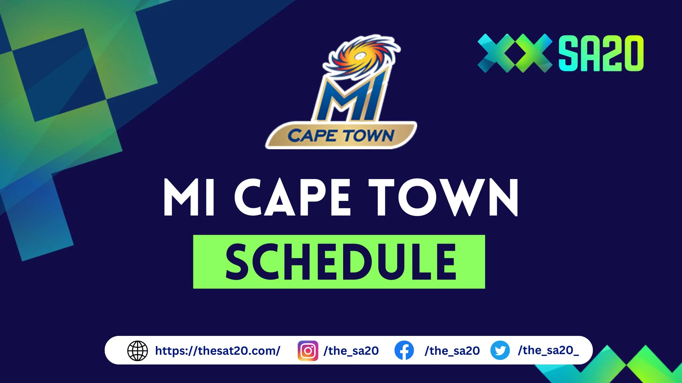 MI Cape Town schedule