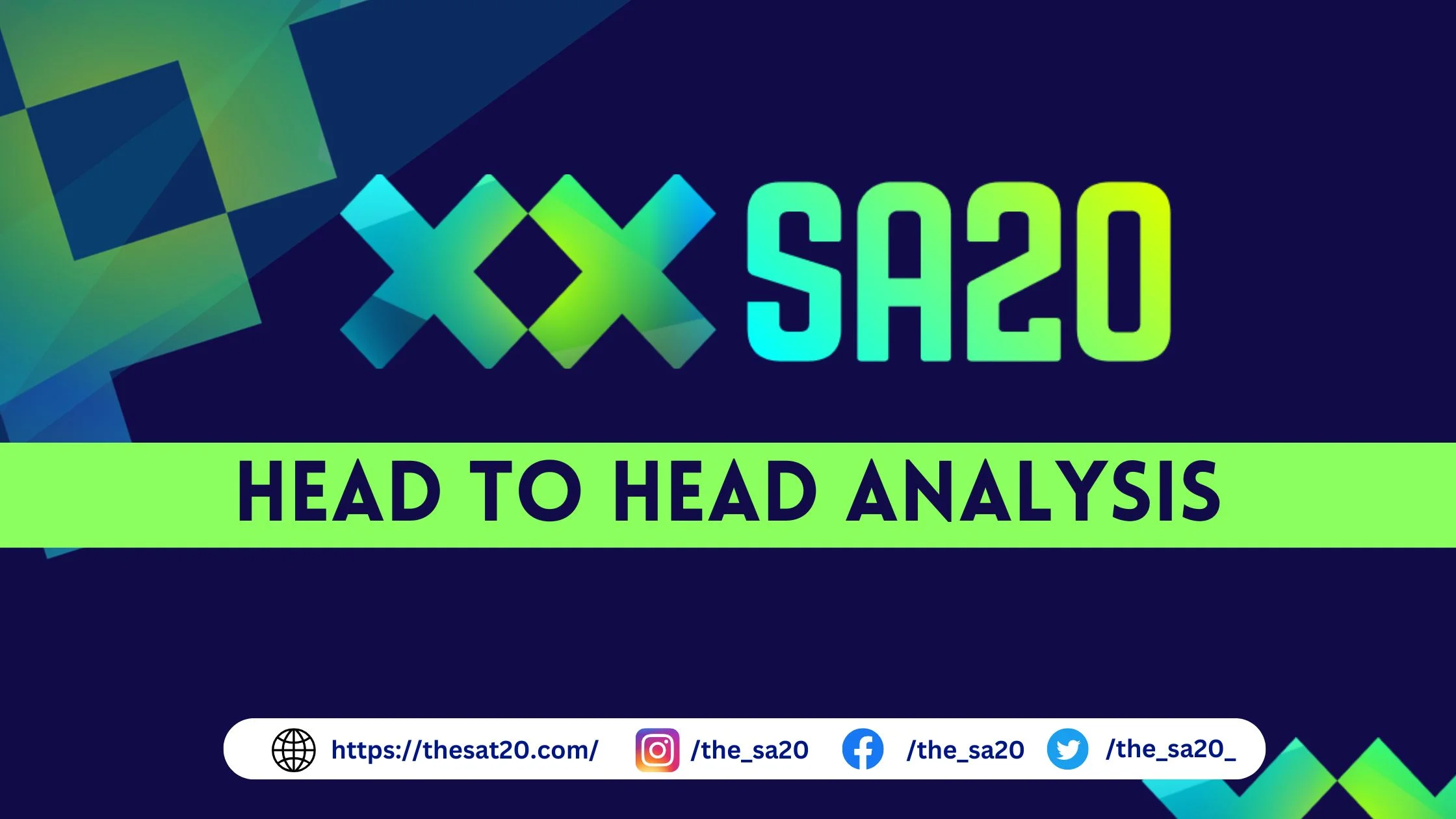 SA20 Head to head analysis